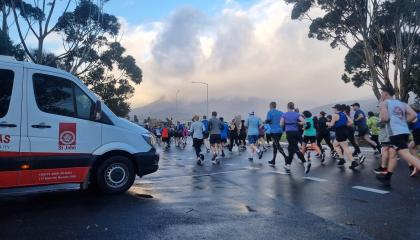 Runners and S John Ambulance