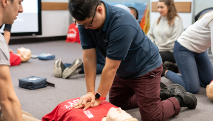 St John participant practicing CPR